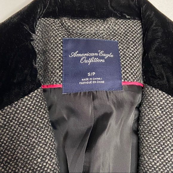American Eagle Tweed Blazer with Velvet Collar - Picture 12 of 14